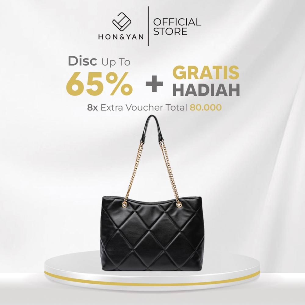 [HONYAN] Tas Tote Bag Wanita Import Tas Selempang Shoulder Wanita Tali Rantai - Jennifer Tote Bag