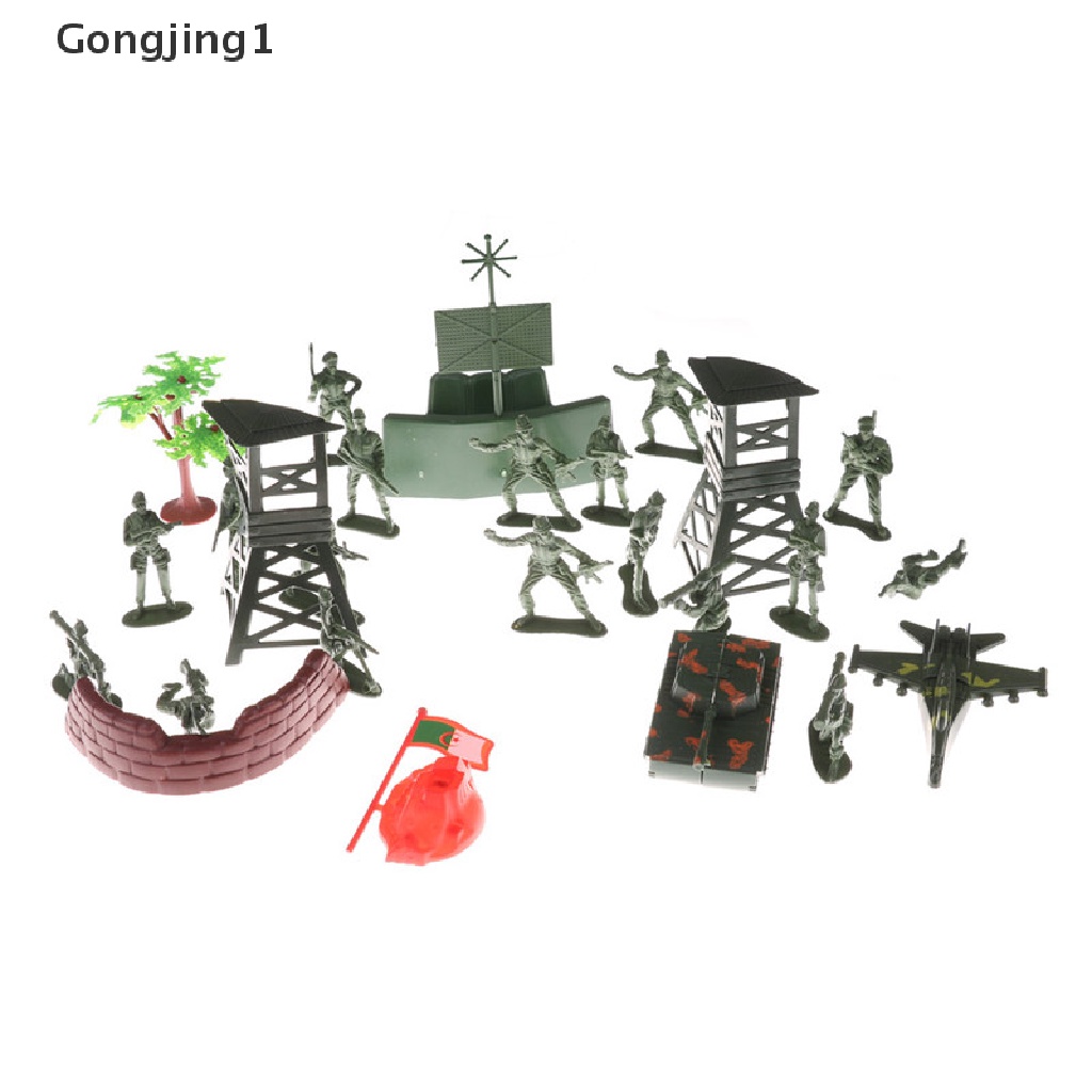 Gongjing1 21pcs / Set Mainan Action Figure Tentara Bahan Plastik Untuk Koleksi