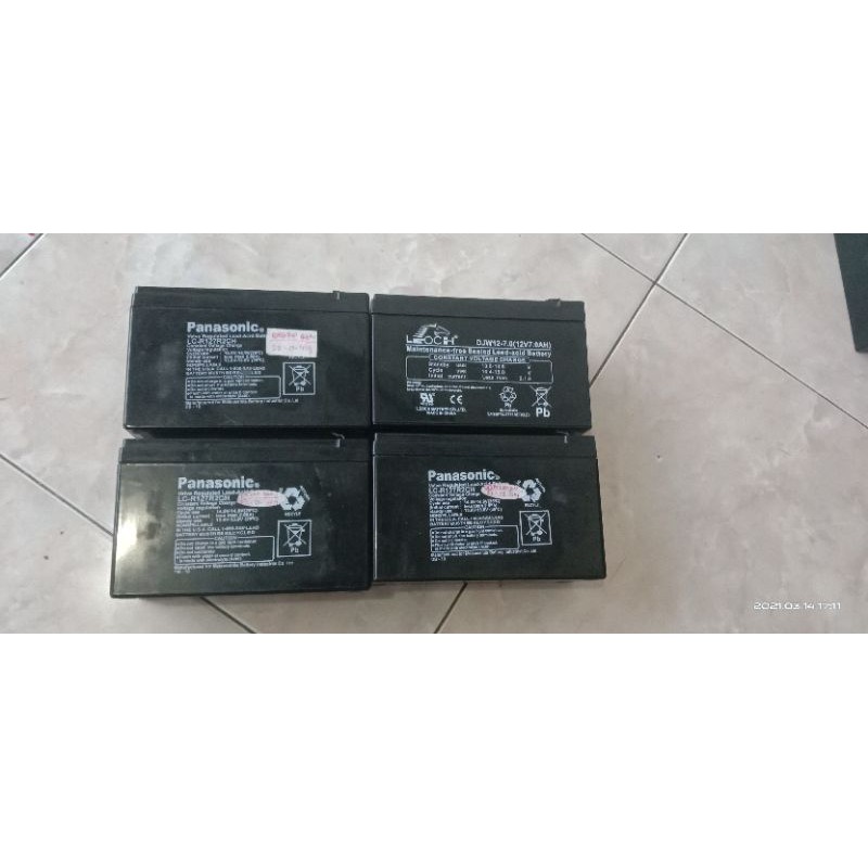 Battery Ex UPS Seconds Merek Campur 12V 7Ah