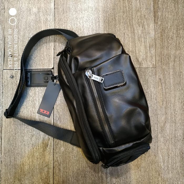 HOT PROMO RAMADHAN TAS PRIA DADA PINGGANG TERBARU PUNGGUNG COWOK 1390JI  TUMI WAIST BAG FULL KULIT