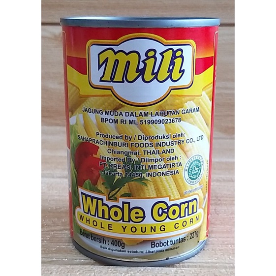 ✔MURAH Mili Jagung Muda Kaleng 227gr / Whole Young Corn / Jagung Kaleng