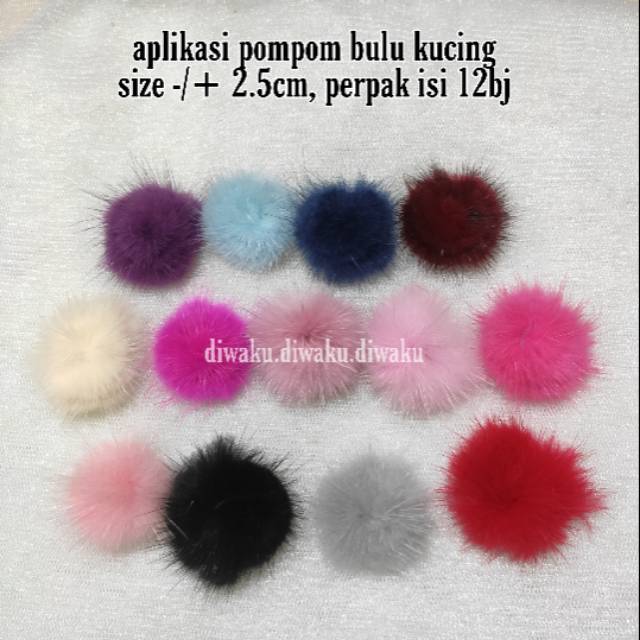 Mix warna Pompom bulu kucing