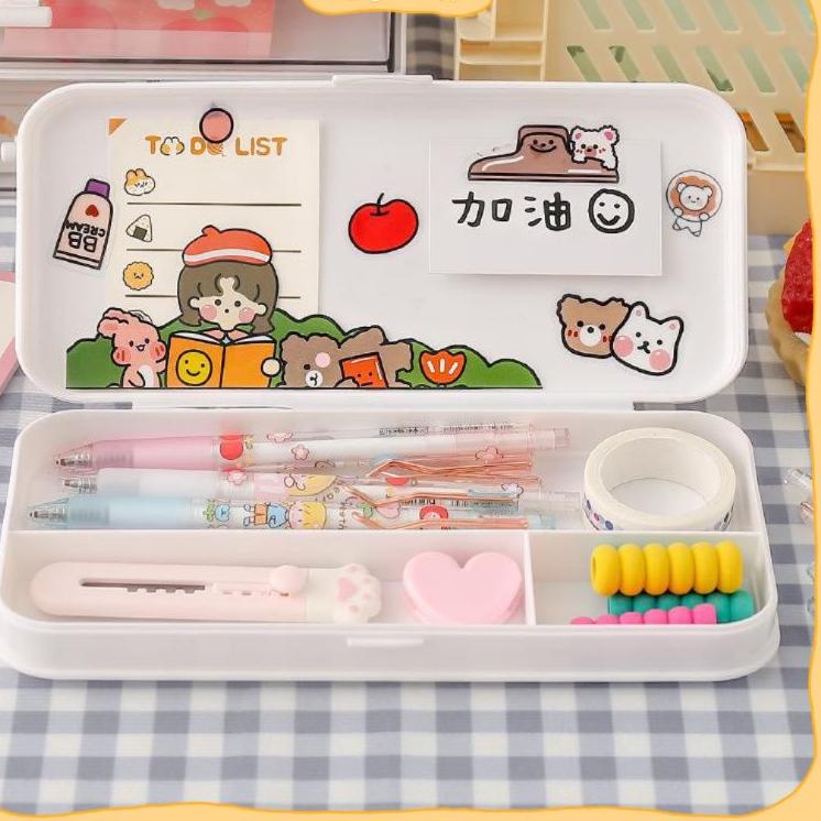 

Stok terbatas!.. Kotak Pensil Minimalis Gaya Korea Pencil Case Aestetic | Free Sticker