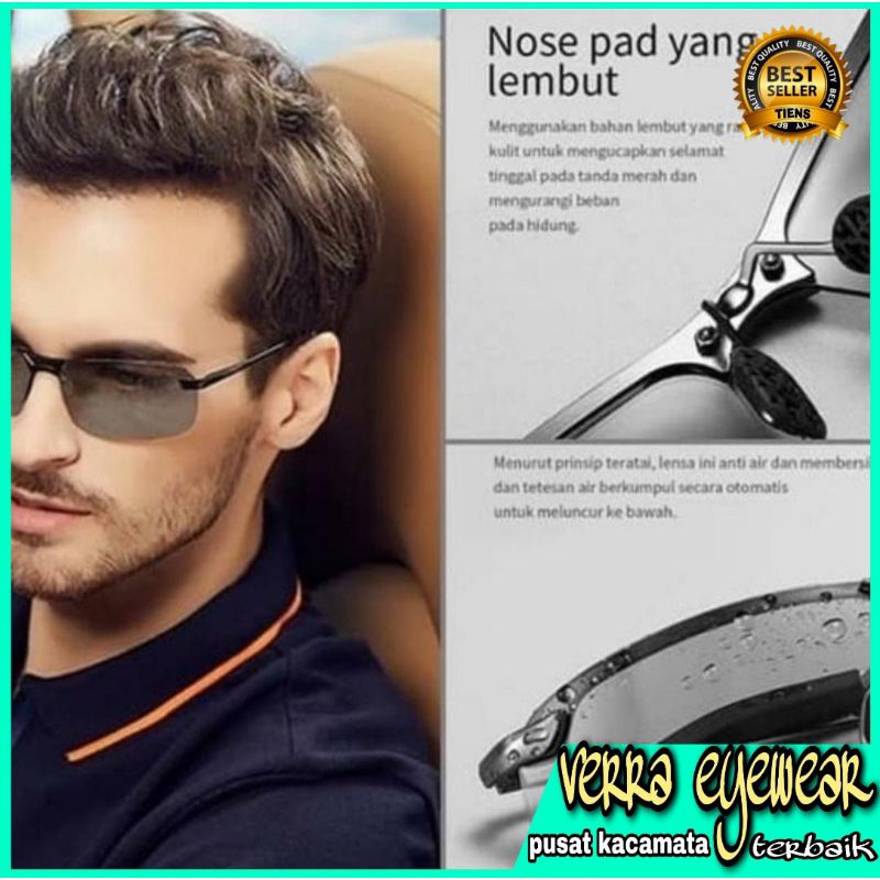 Kacamata hitam pria photocromic original polarize