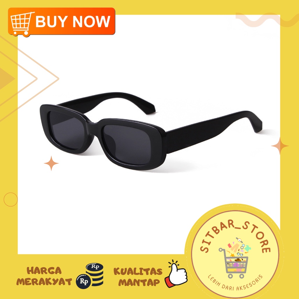 Sitbar Store - Kacamata Pria Wanita Kotak Korean Style Hitam persegi panjang cewek cowok fashion pri