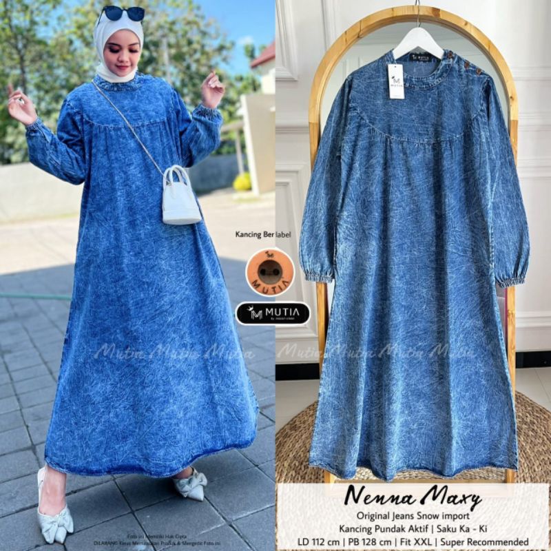 NENNA MAXY BY MUTIA / DRESS JEANS WANITA MUSLIMAH / Midi jeans LD112