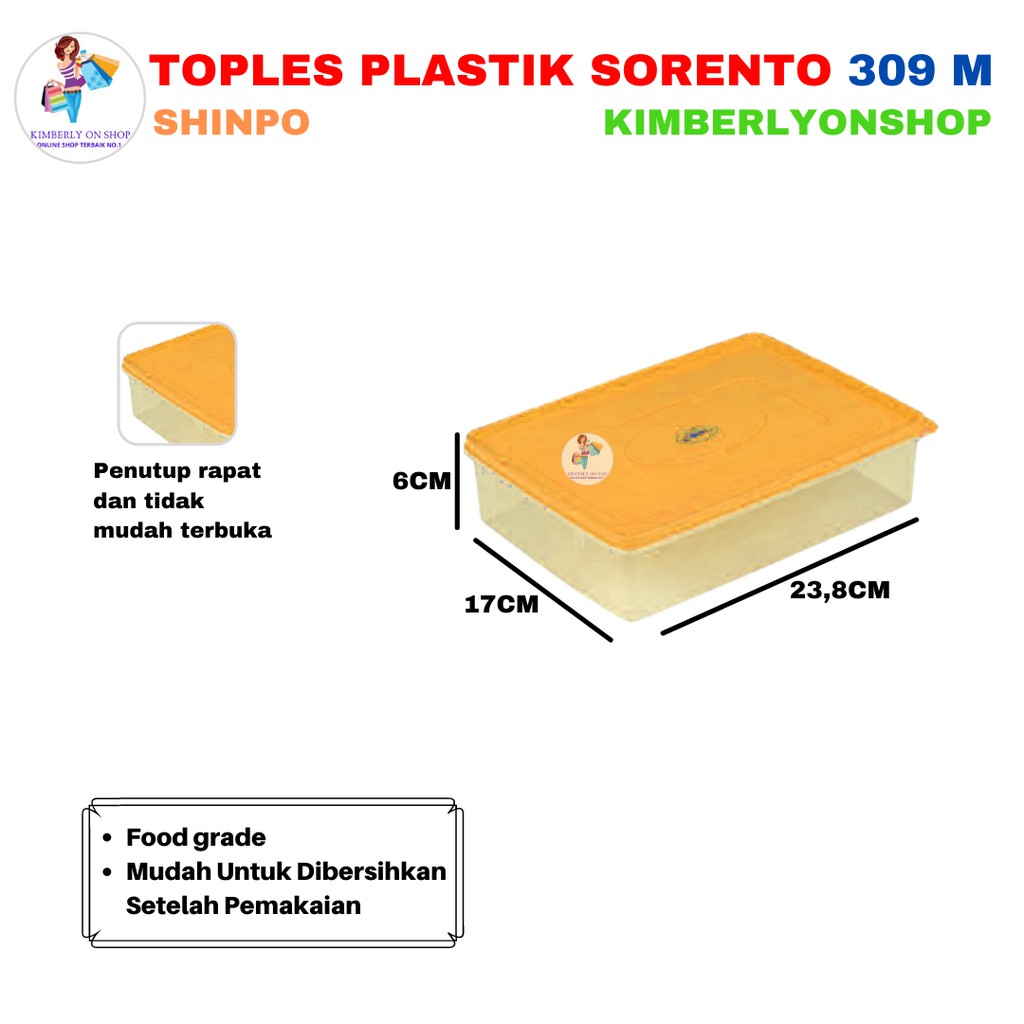 Kimberlyonshop Toples Plastik Sealware Tempat Kue Sorento 309 M Shinpo