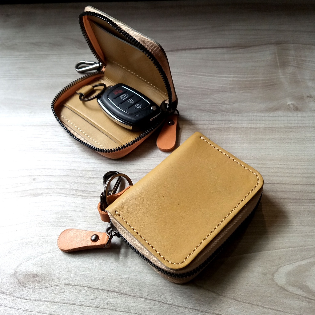 Dompet Gantungan Kunci Mobil Creamy Keyless Leather