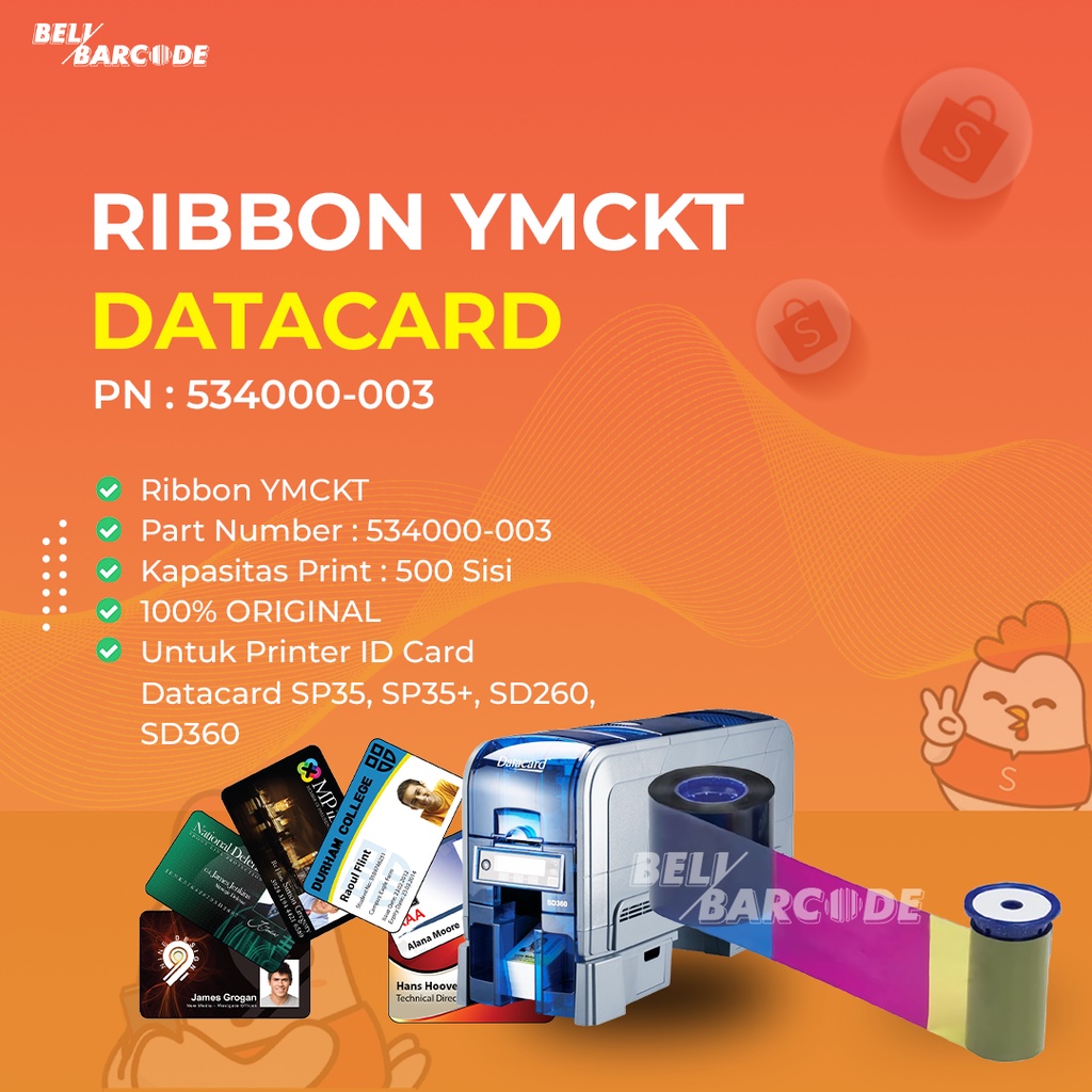 RIBBON YMCKT COLOR DATACARD PN: 534000-003 500 Sisi