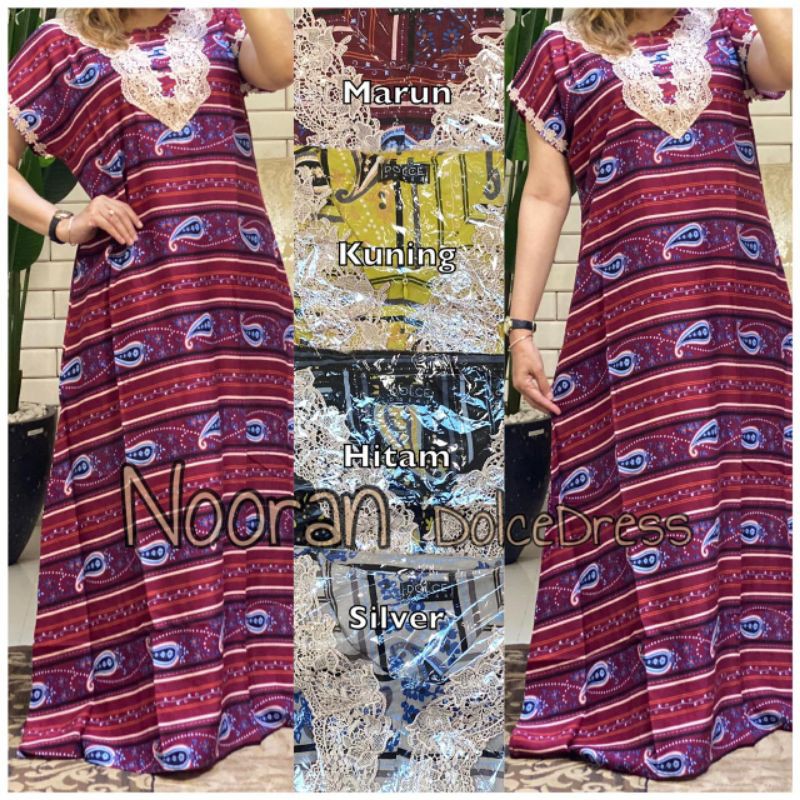 Daster Arab DOLCE NOORAN Long Dress Rayon Renda Milo import