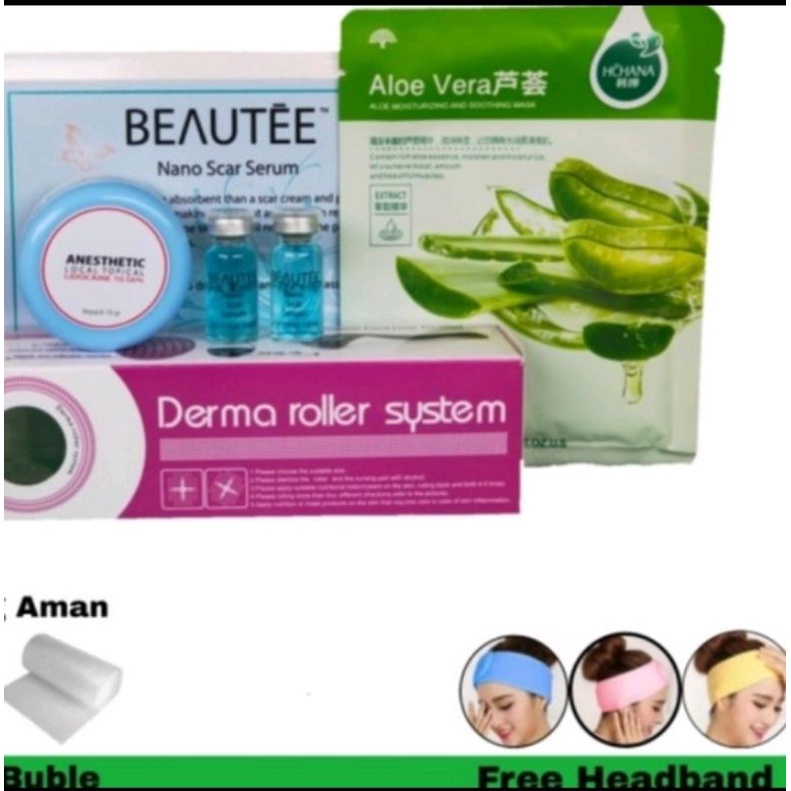 PAKET BEAUTEE DERMAROLLER NANO SCAR / DERMAROLLER UNTUK JERAWAT DAN LAINNYA