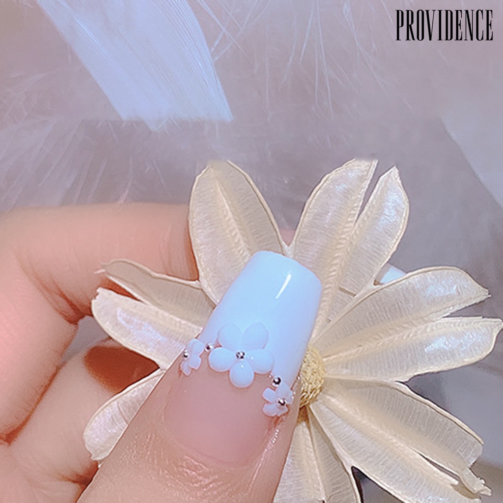 Providence Nail Decoration Easy to Stick DIY White Five Petal Flower Small Nail Ornament for Female