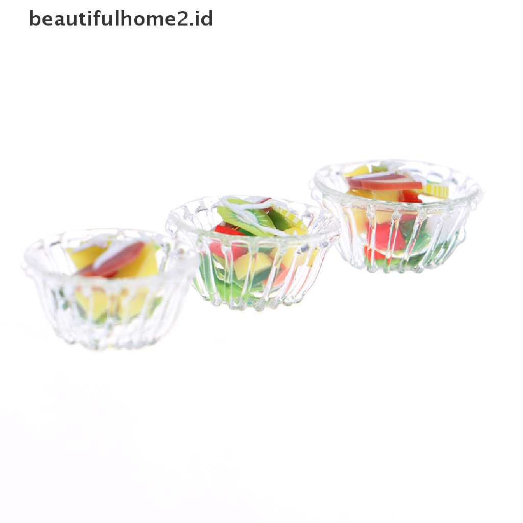 (beautifulhome2.id) Mainan Miniatur Sayuran Salad Skala 1: 12 Untuk Aksesoris Dapur Rumah Boneka