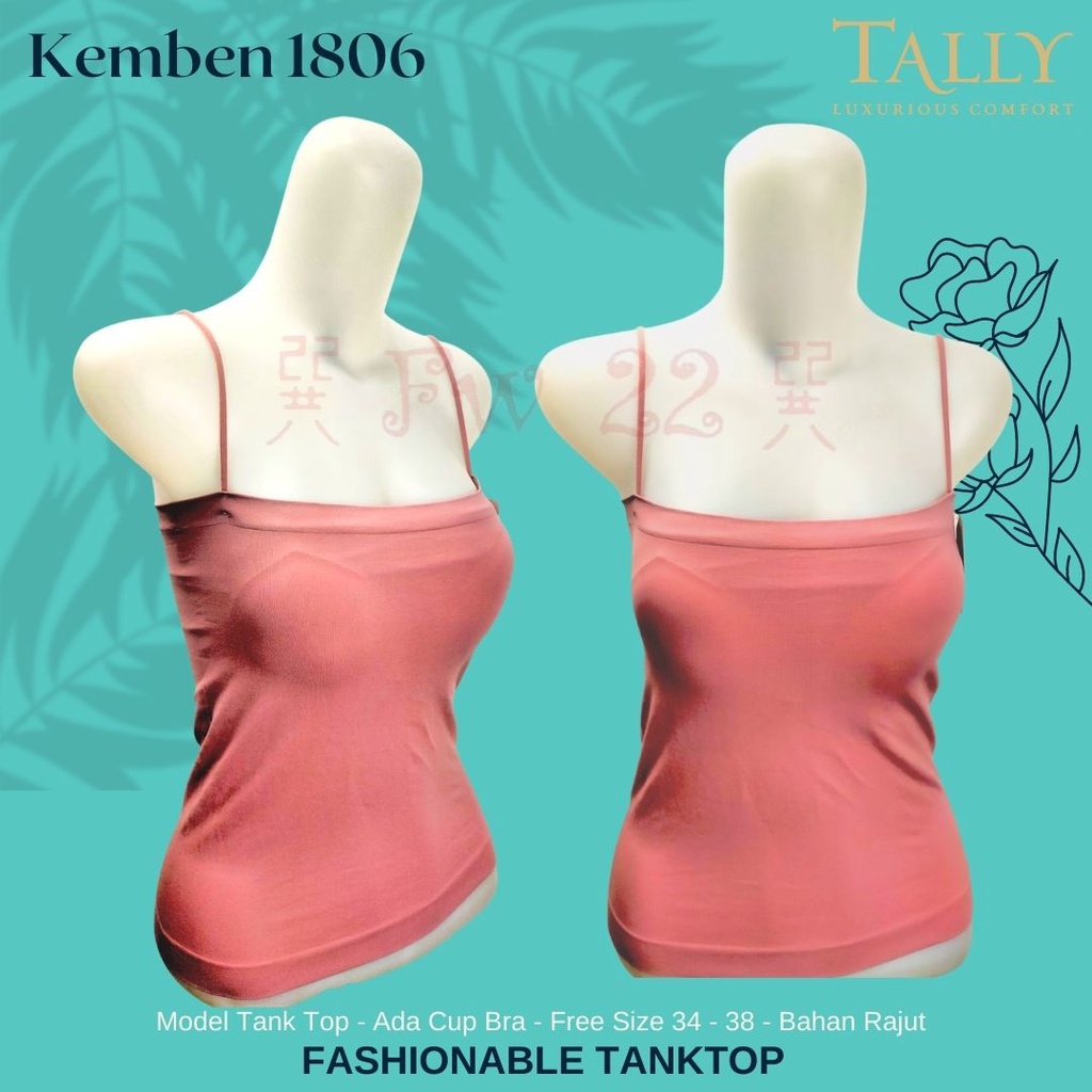 Kemben Wanita Tally 1806 Tanktop Kemben dengan Tali Kecil dan Cup Bra