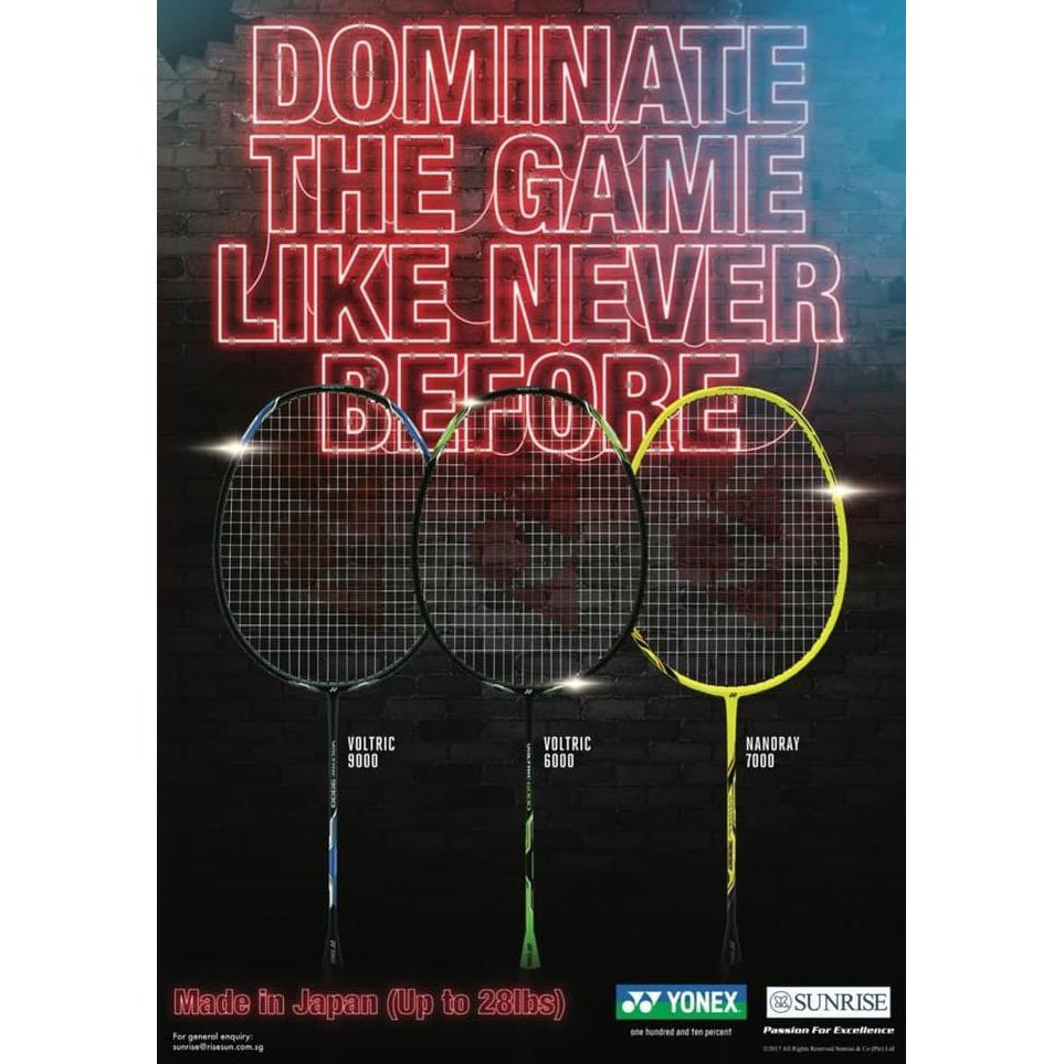 Original Yonex Voltric 9000 Voltric 6000 Nanoray 7000 Raket Badminton