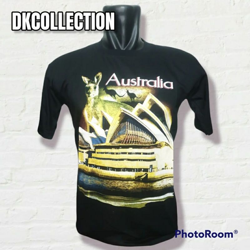 Kaos hitam Australia oleh oleh AUSTRALIA souvenir negara australia kaos australia