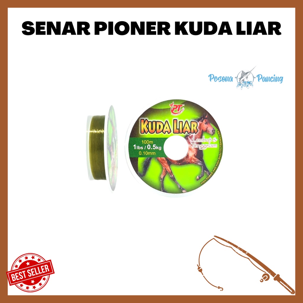 Senar Pancing PIONER KUDA LIAR 100M WARNA HIJAU Sangat KUAT