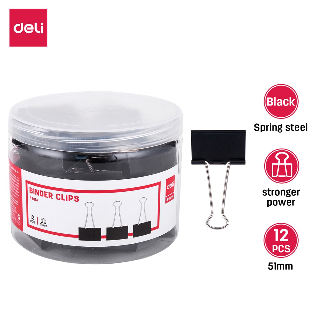 

Deli Klip Binder / Binder Clip - Hitam&Black - dilapasi elektroforesis untuk mencegah E856 series
