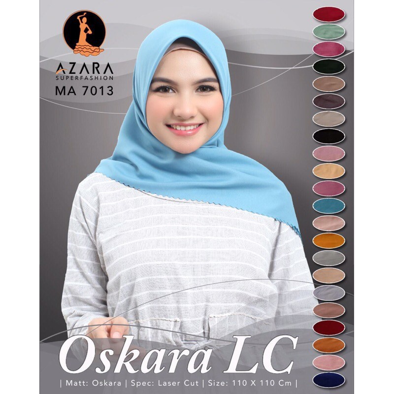 SEGI EMPAT AZARA OSKARA POLOS LASERCUT SCARF SEGIEMPAT JILBAB HIJAB SQUARE