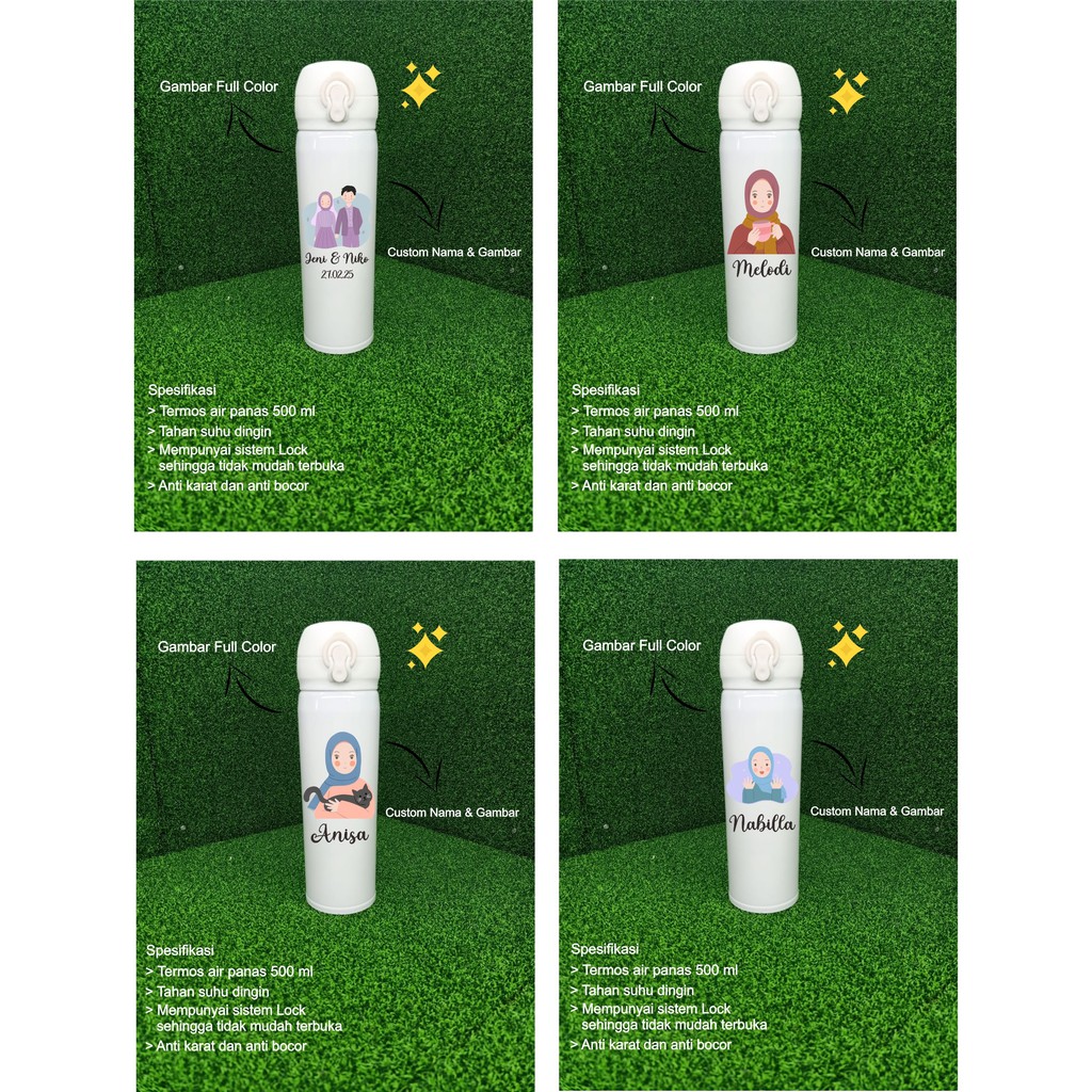 CUSTOM TUMBLER TERMOS LOGO dan FOTO MURAH - NIAGARA PUTIH