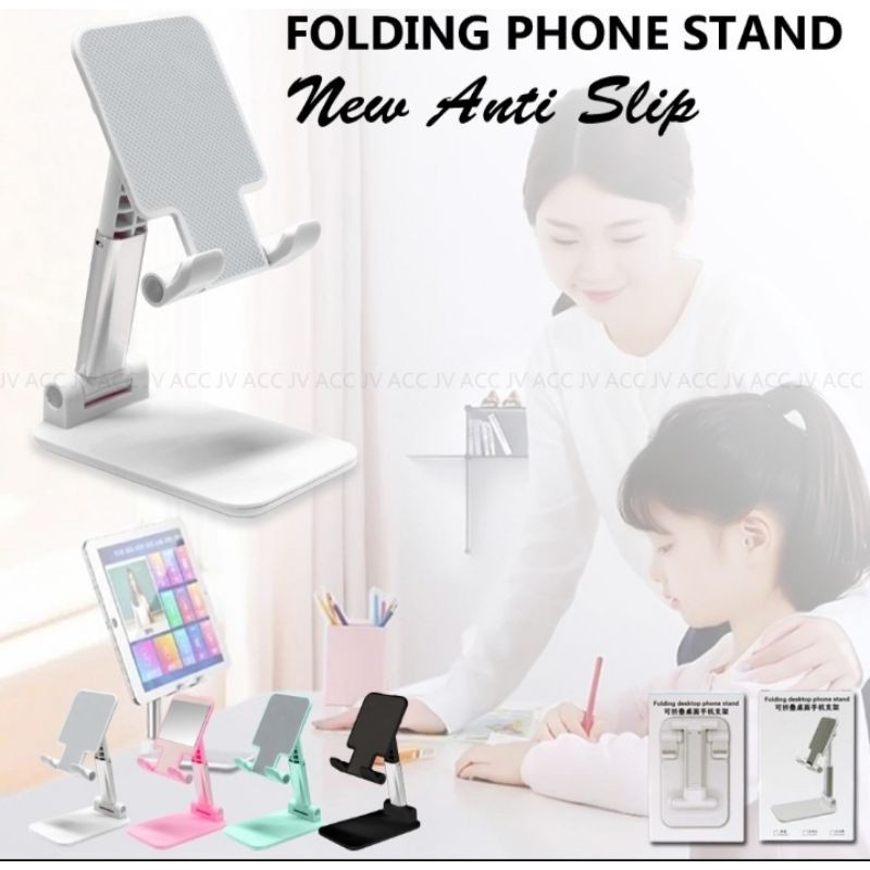 Folding phone stand holder anti slip ergonomis