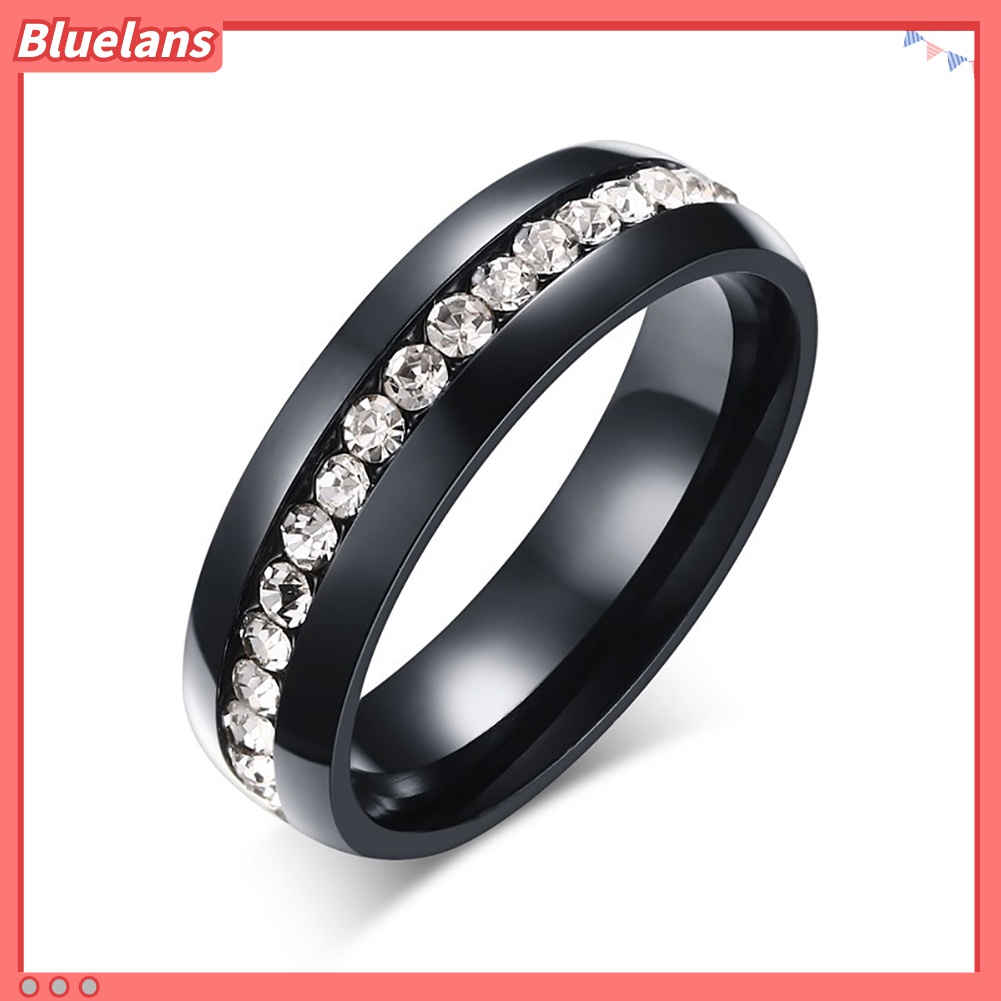 Cincin Berlian Imitasi Bahan Stainless Steel Untuk Pria Dan Wanita