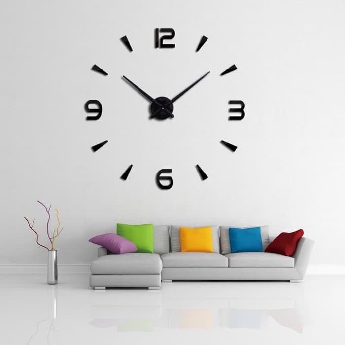 Jam Dinding Besar Raksasa Dekorasi Minimalist 3D Giant Wall Clock #DIY 104