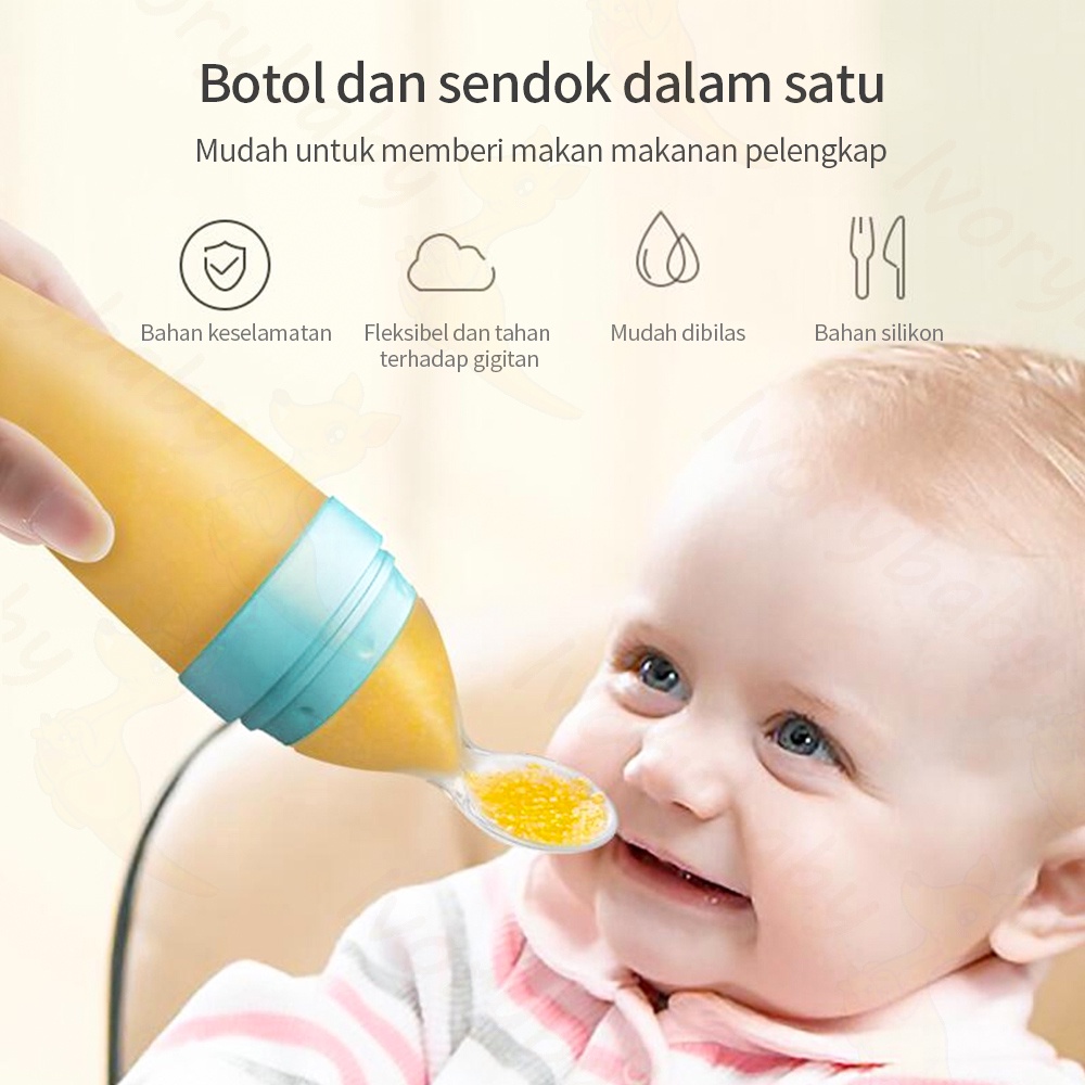 Ivorybaby Alat makan bayi sendok botol peralatan makan bayi set