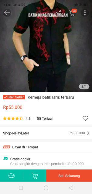 Rama Abang Kemeja Batik Pria Lengan Pendek Reguler M L Xl Xxl