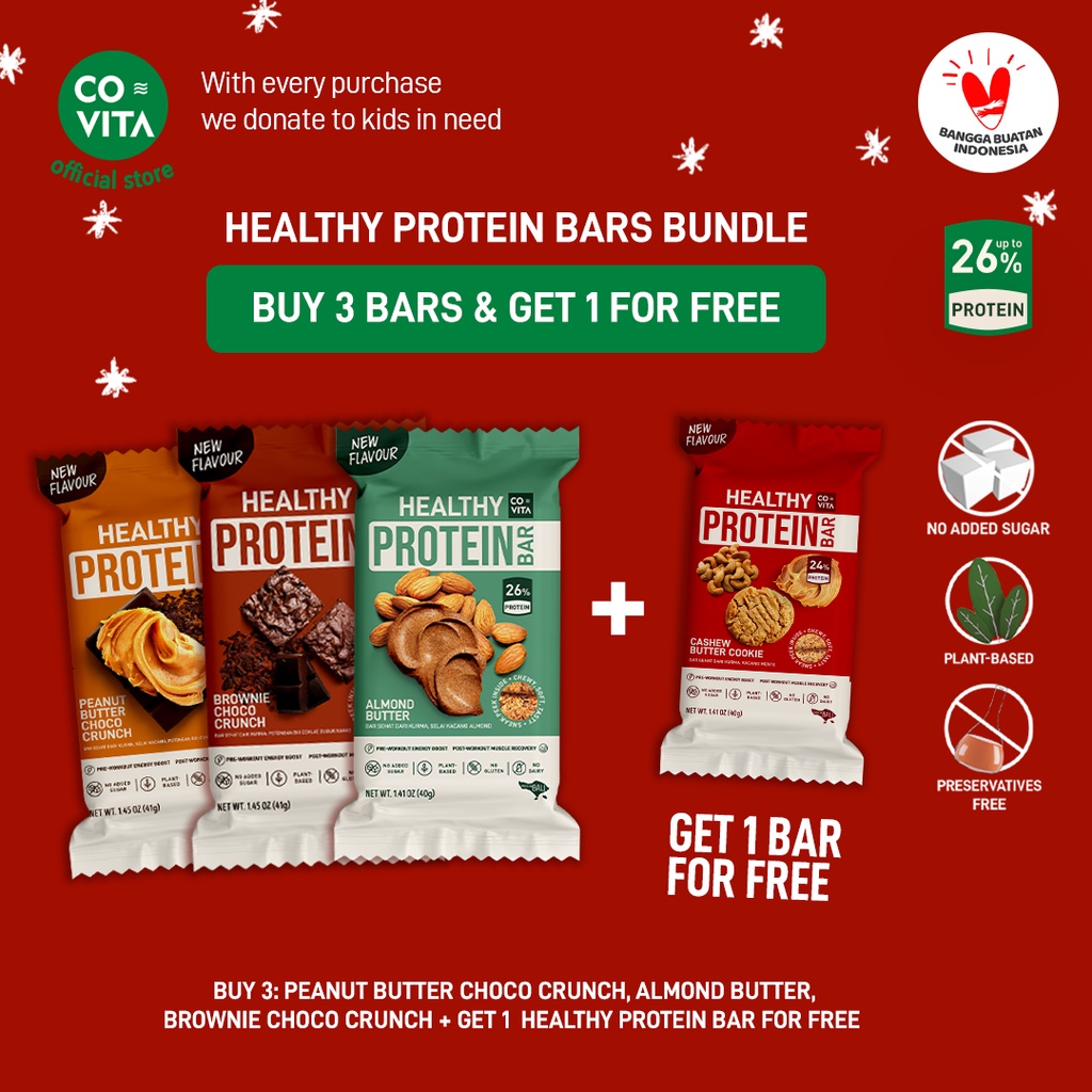 

Bundle Beli 3+1 Gratis - Healthy Protein Bars Covita - Cemilan Sehat