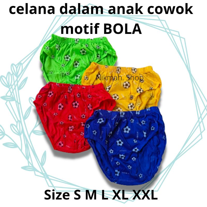 celana dalam anak cowok motif BOLA