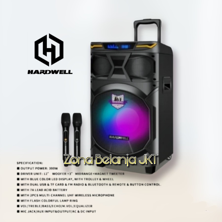 Speaker Portable Wireless 12 Inch HARDWELL ARTIST 12B TWS Original