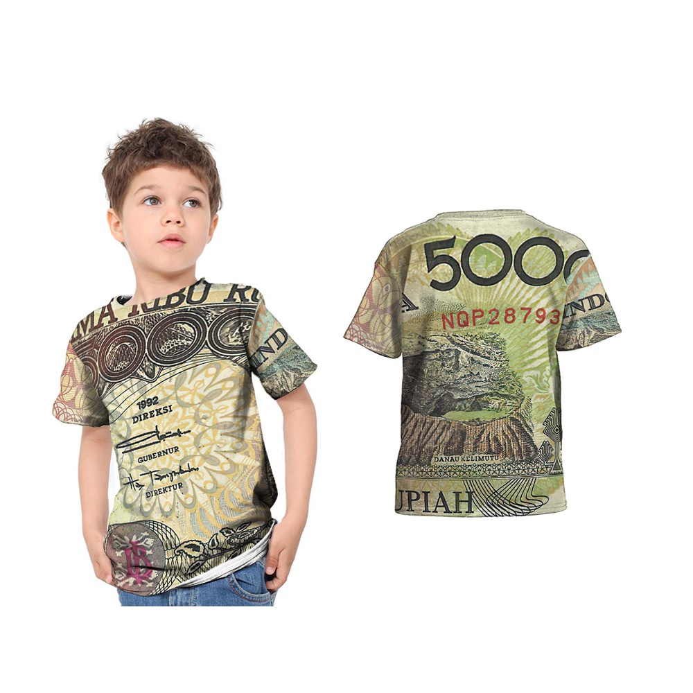 TiniShop - Uang Kuno 5000 1999 / Kaos Uang Kuno Anak Pecahan 5000 FullPrint