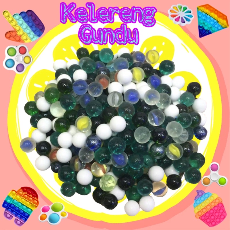 Kelereng Gundu/mainan kelereng/pop it/mainan murah 15pc mix