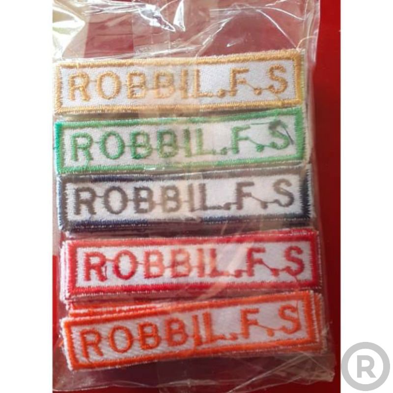 Label Bordir Nama ukuran xcm Bordir Nama Custom