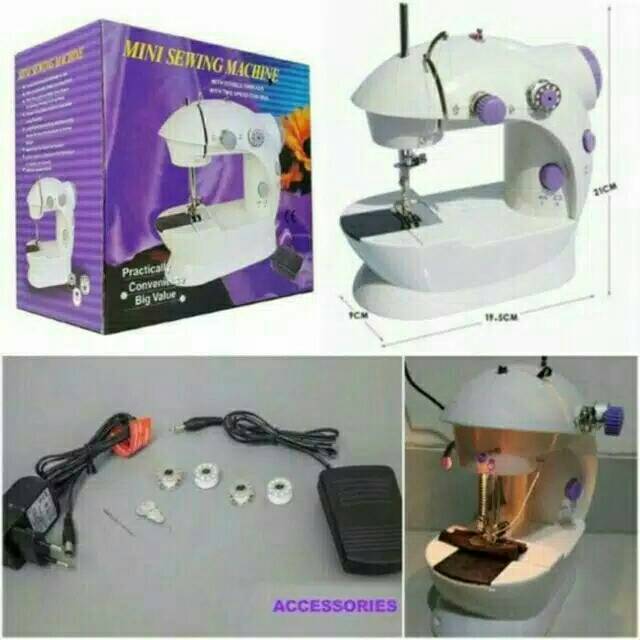 (1.2kg) MESIN JAHIT PORTABLE 202 + LAMPU / MINI SEWING MACHINE