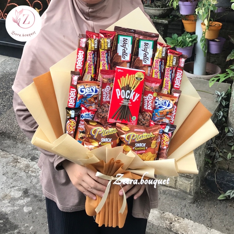 (B24) Bucket snack/buket snack/bouquet [INCLUDE: Greeting card+packing]