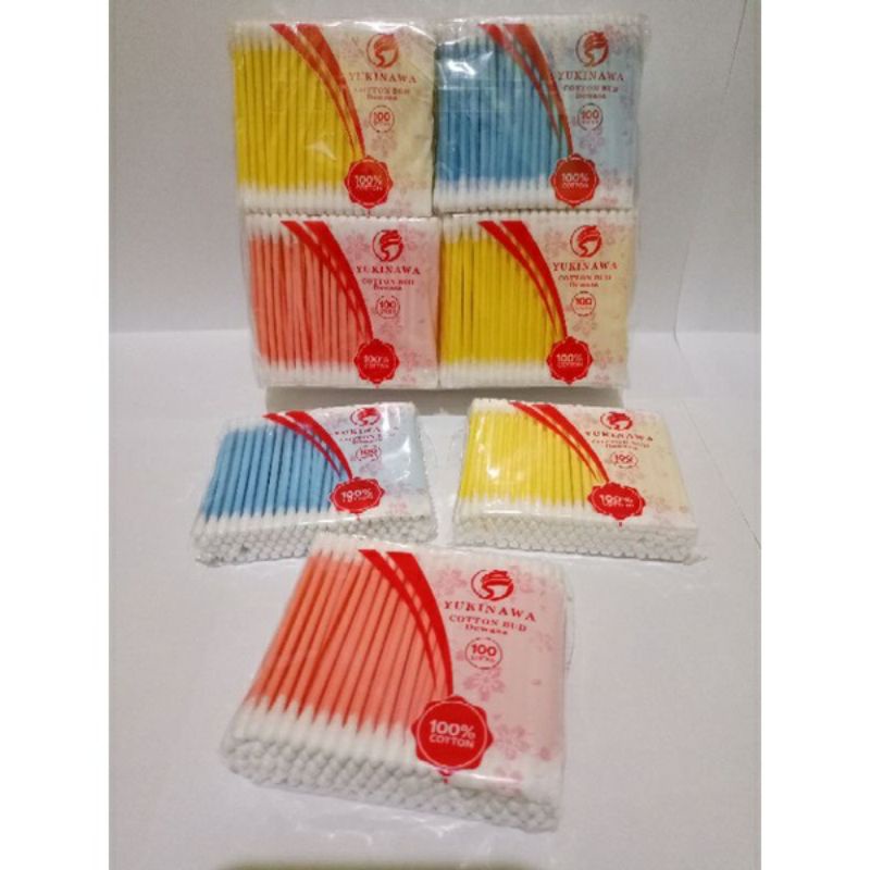 Cotton Bud Yukinawa Dewasa Anak dan Kosmetik isi 100 batang (Warna)