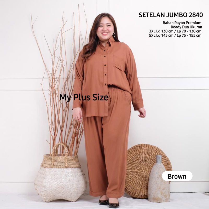 Setelan Rayon Polos super jumbo 2840,Ld 130 &amp; 145 cm