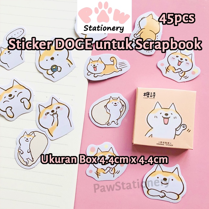 

45pcs Stiker Doge Series Stiker Anjing Lucu Stiker Shiba Inu Stiker untuk Scrapbooking Stiker Unik Cute Stickers DIY Stickers Scrapbooking Stickers