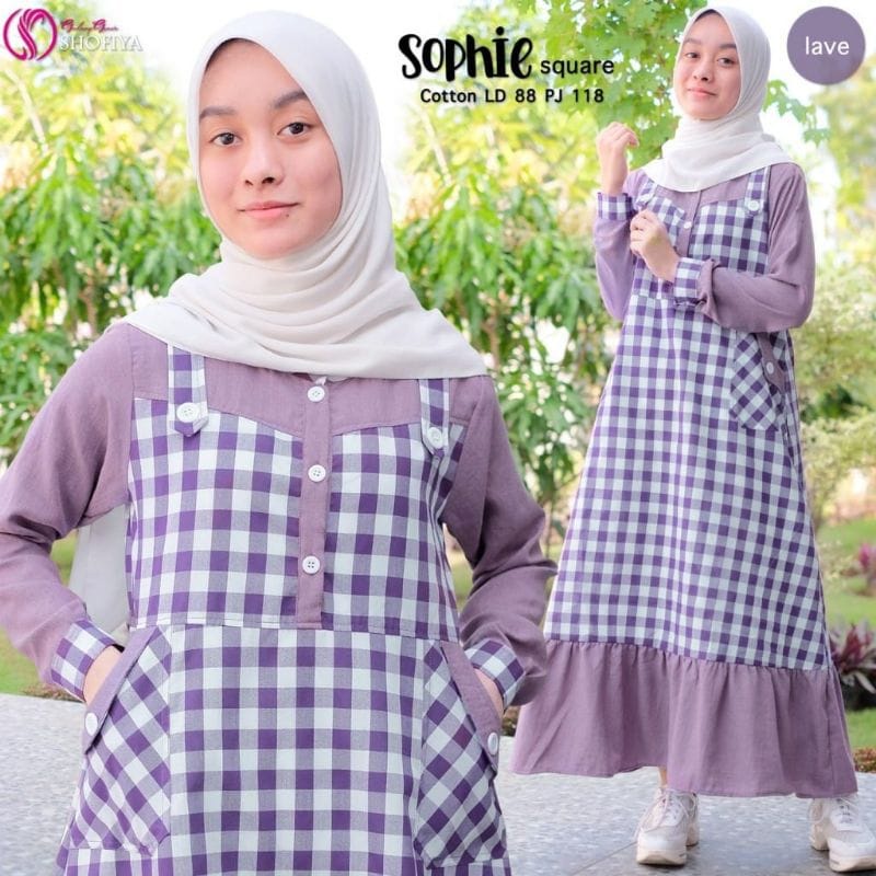 Gamis Remaja Sophie Kids Pakaian Anak Perempuan 9-12 Tahun Baju Muslim Anak Perempuan