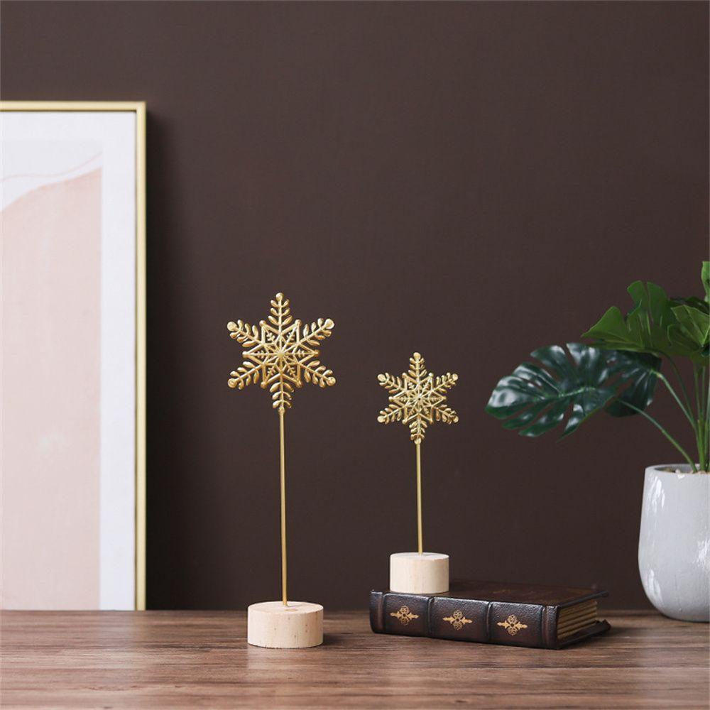 Populer Snowflake Ornament Hadiah Kerajinan Tangan Golden Art Figurine