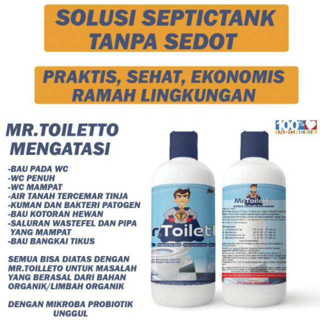 Mr. Toiletto Anti Bau WC Cairan Pengurai Limbah Organik Septictank