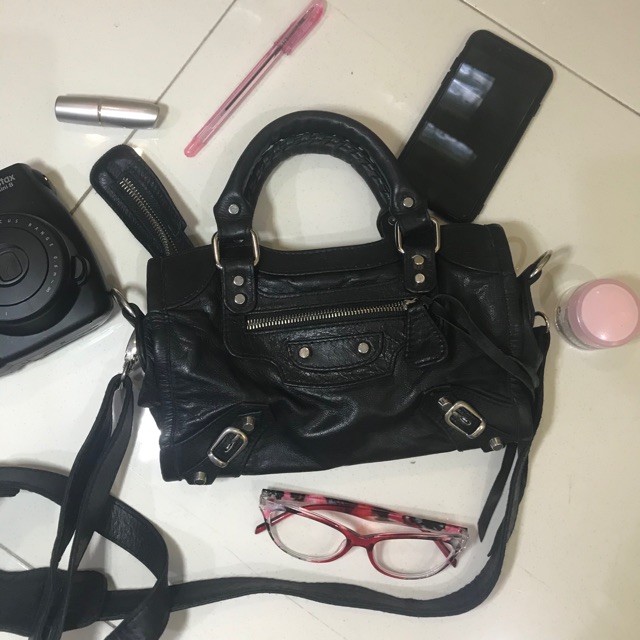 Preloved tas kulit mirip mini BALENCIAGA black