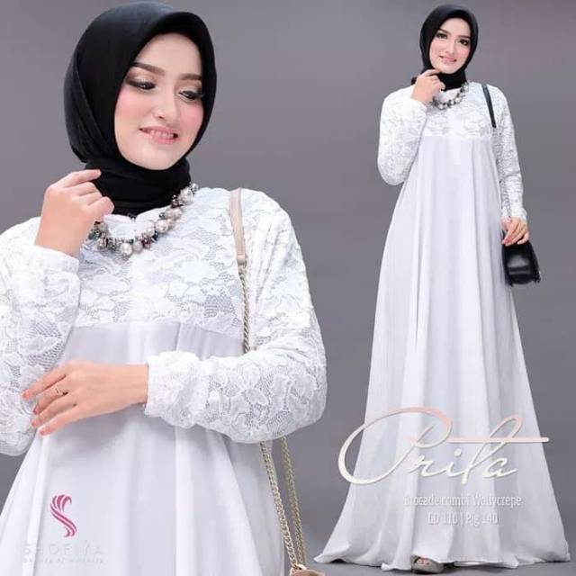 Ns FC Najibah Gamis Syari Putih Benhur Abu Toska Navy Maroon Hujan Muslim Modis