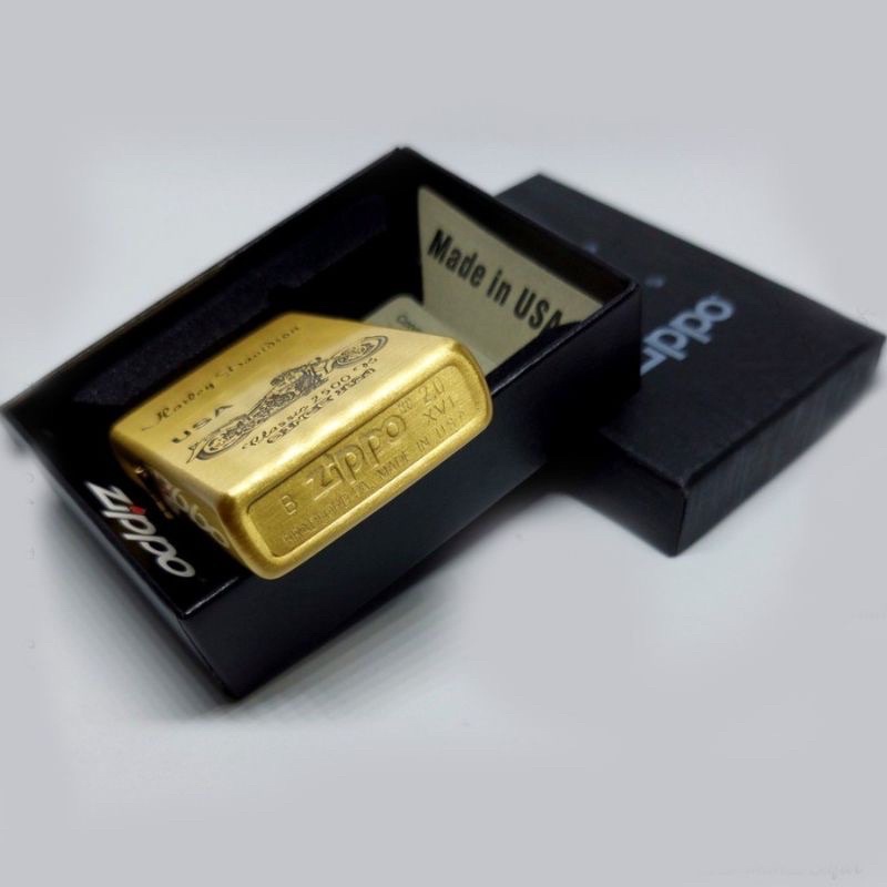 Korek Zippo Gold Motif Hurley Korek Api zippo emas