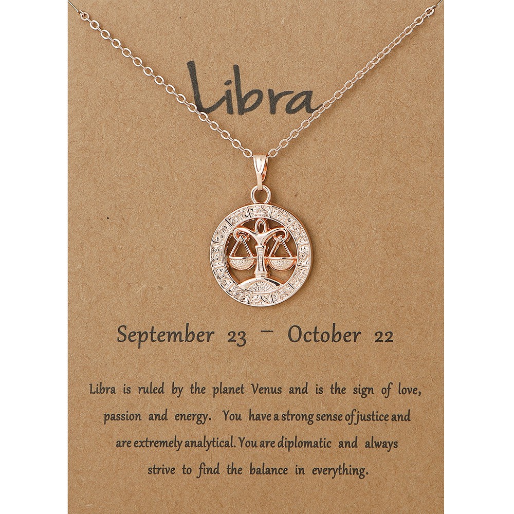 Kalung wanita zodiak zodiac model korea terbaru lucu warna rose gold bagus cantik imut