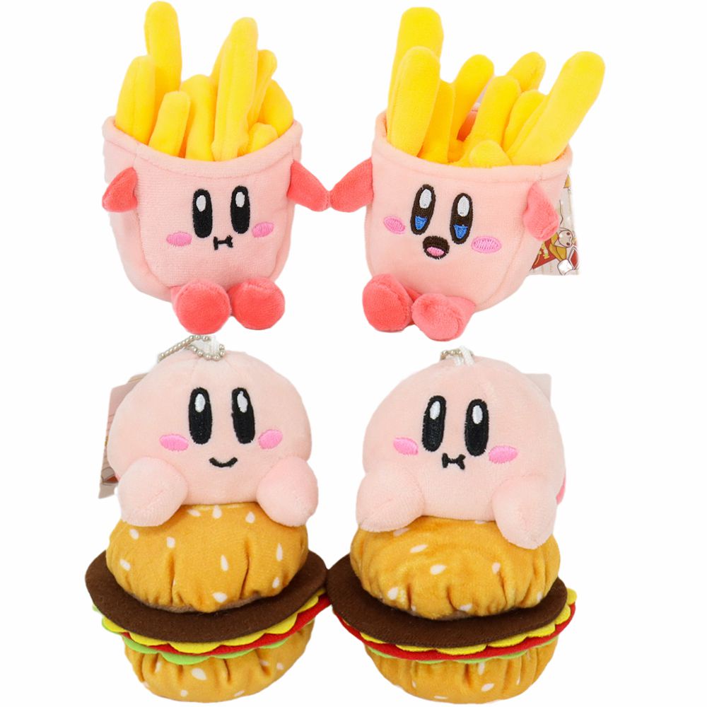 Burger Star Kirby Doll Bag Pendant Ins French Fries Plush Doll Bag Keychain Kawaii Anime Plush for Girl Birthday Gift