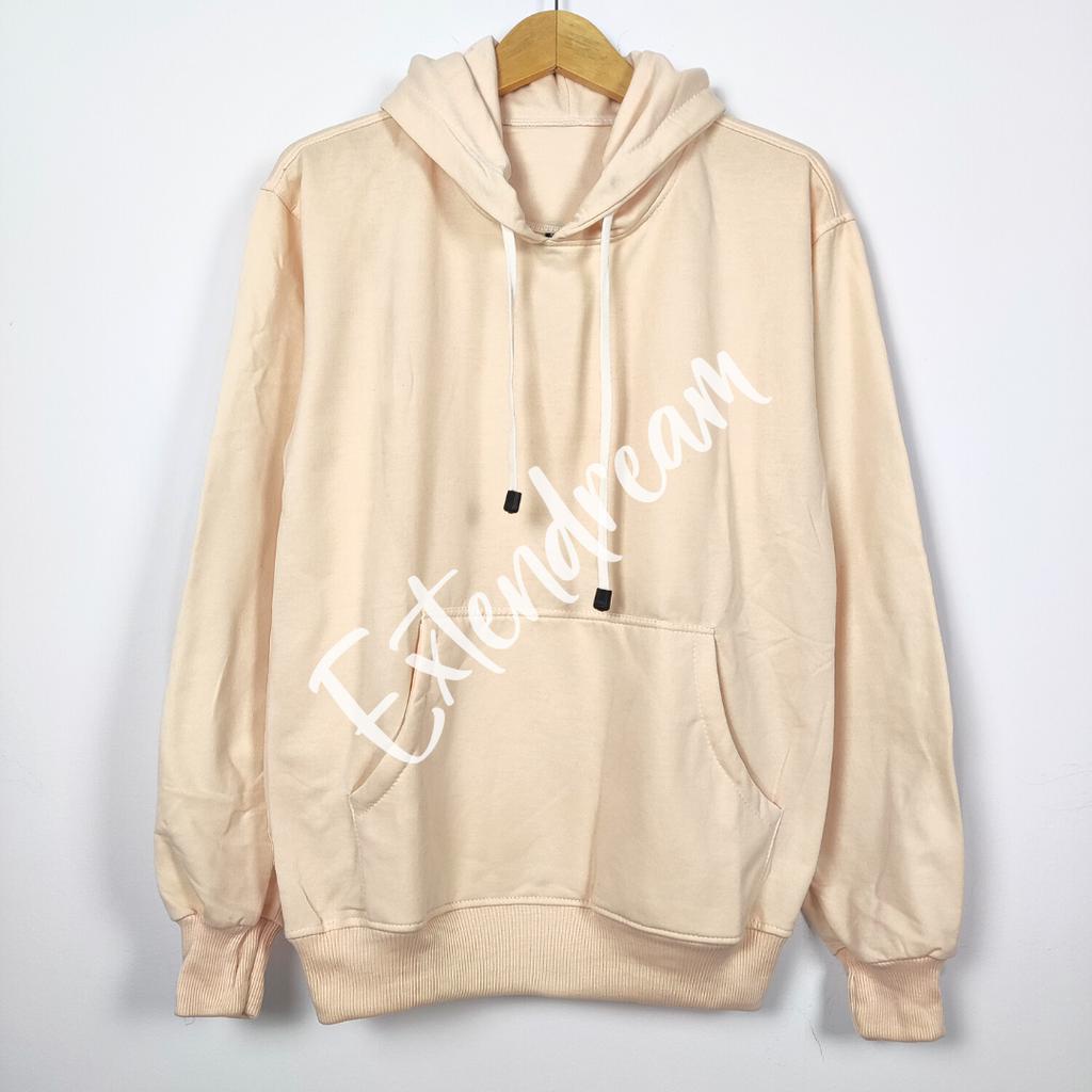 Extendream Jaket Sweater Hoodie Jumper Fleece Polos Premium Warna Cream Kuning Baby Muda Soft Unisex