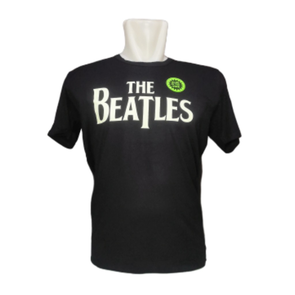 Kaos Pria Atasan The Beatles Glow In The Dark Baju Band Musik Dewasa Tshirt Rhymes Import